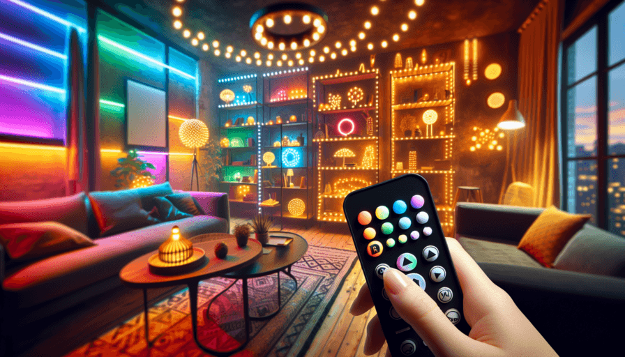 Luces LED con control remoto para interiores